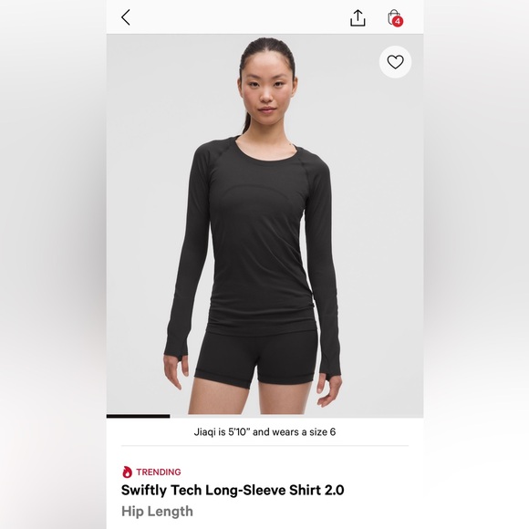 lululemon athletica Long Sleeve Tee - Black - Picture 1 of 4